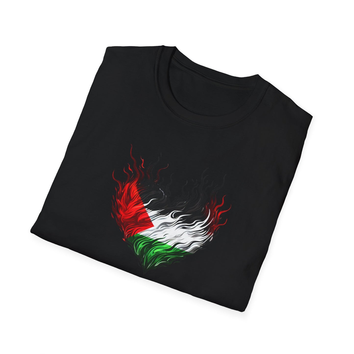 Unisex Softstyle T-Shirt - Flaming heart for Palestine