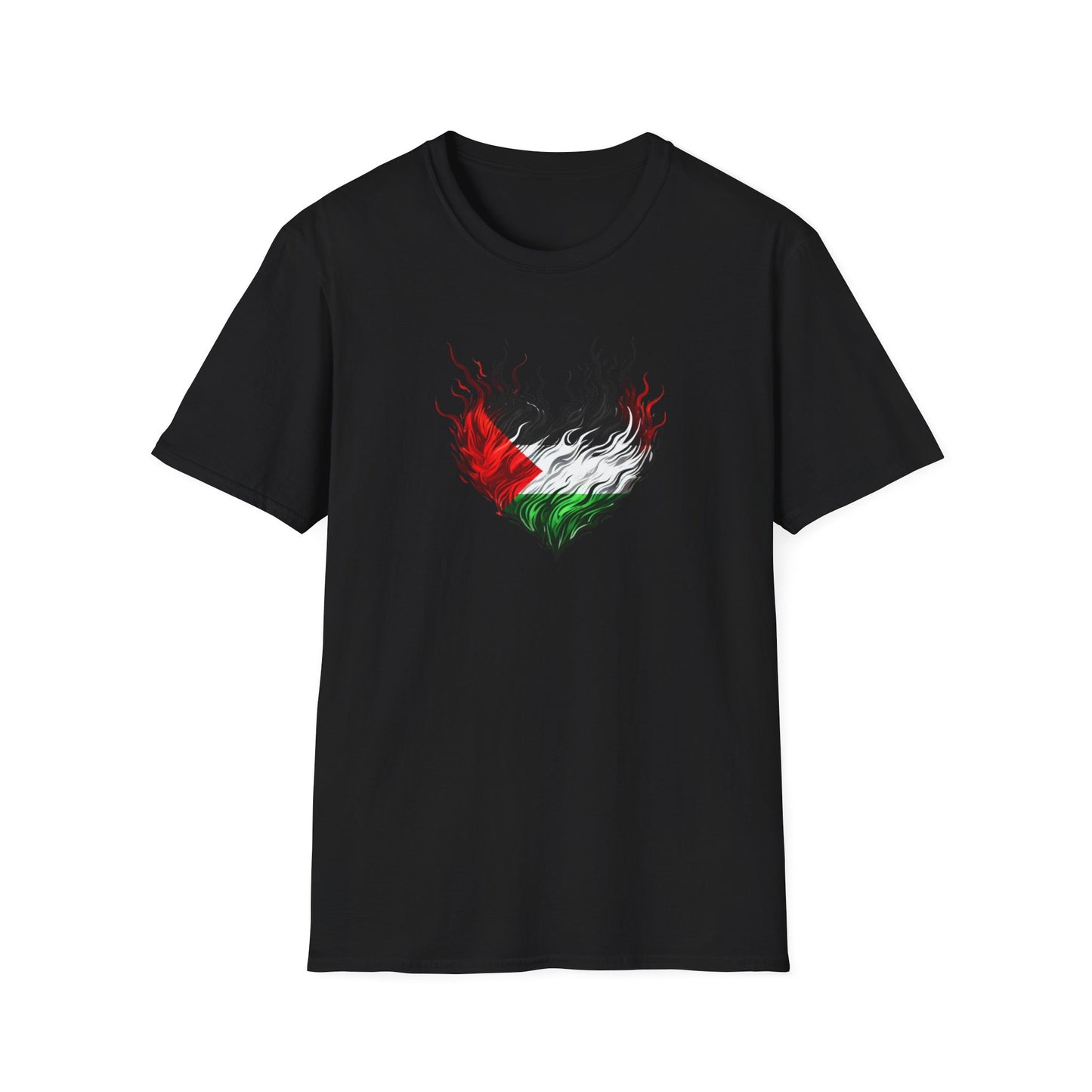 Unisex Softstyle T-Shirt - Flaming heart for Palestine