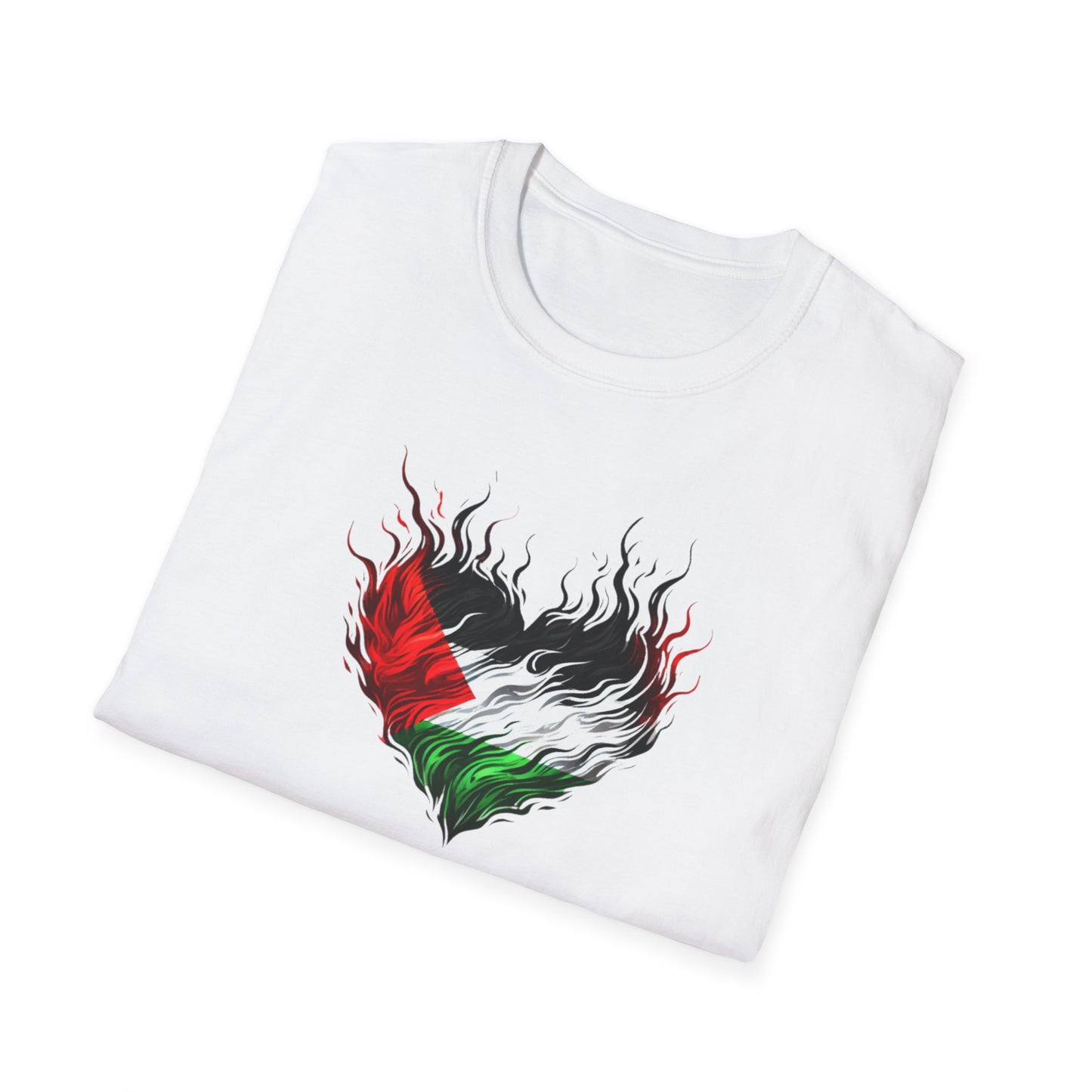 Unisex Softstyle T-Shirt - Flaming heart for Palestine