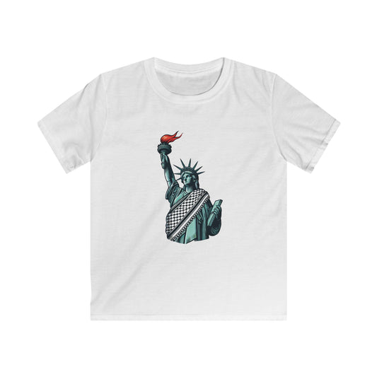 Kids Softstyle Tee - Free Palestine - Statue of Liberty